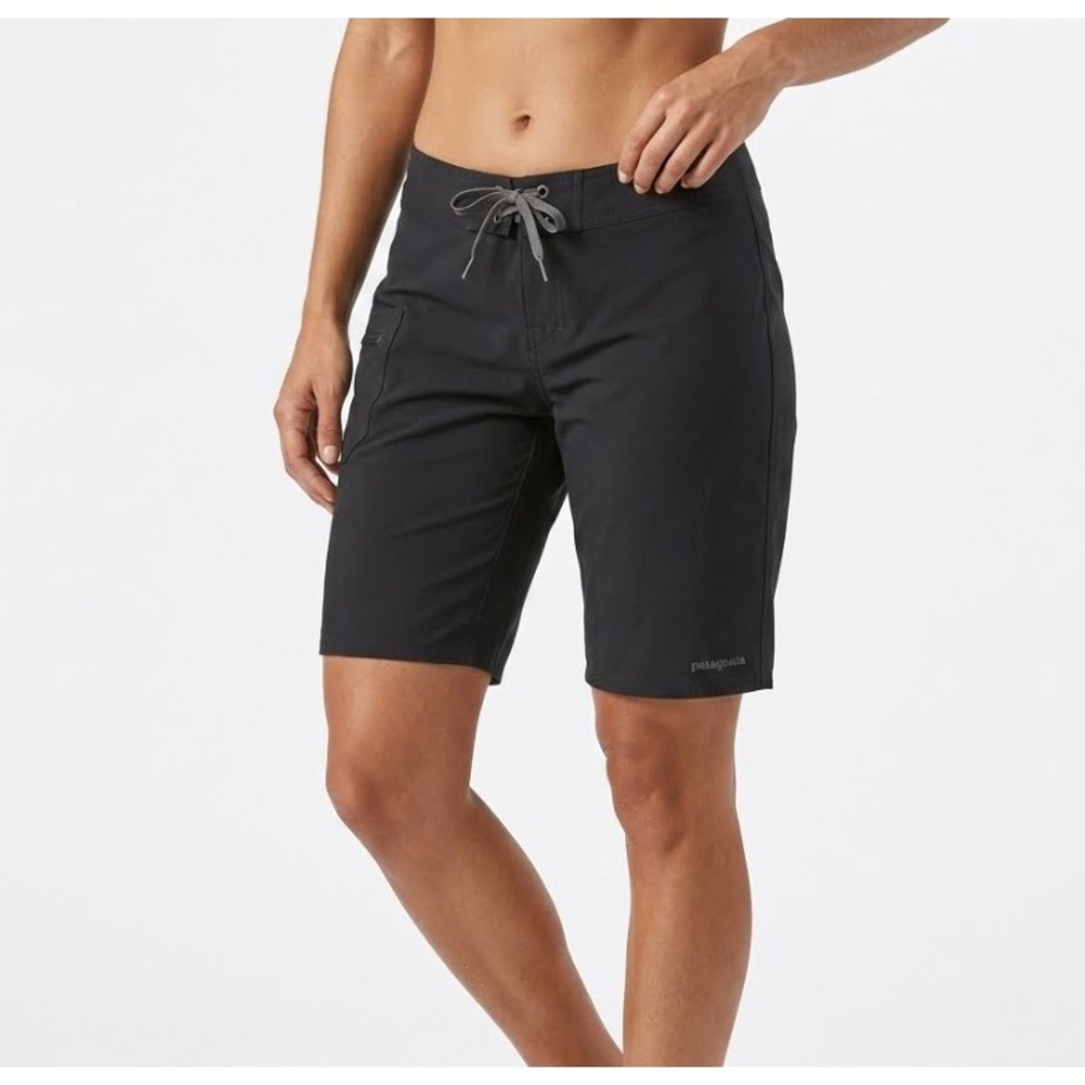 Patagonia Womens Black Girona Board Shorts Size 6 Stretch Swim Surf Active